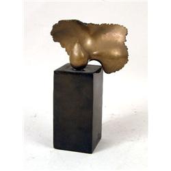 AN ABSTRACT BRONZE BIRD SCULPTURE
