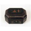 Image 2 : A CHINESE OCTAGONAL BLACK LACQUER AND GILT-DECORATED TEA CADDY