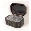 Image 3 : A CHINESE OCTAGONAL BLACK LACQUER AND GILT-DECORATED TEA CADDY