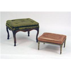 A LOUIS XIV-STYLE CARVED WALNUT STOOL