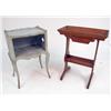 Image 1 : A PROVINCIAL RED-STAINED BEECHWOOD TRAY-TOP ONE-DRAWER SIDE TABLE