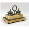 Image 2 : TWO GILT-METAL-MOUNTED DESK GARNITURE SETS AND A COLORLESS GLASS INKWELL