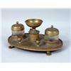 Image 3 : TWO GILT-METAL-MOUNTED DESK GARNITURE SETS AND A COLORLESS GLASS INKWELL