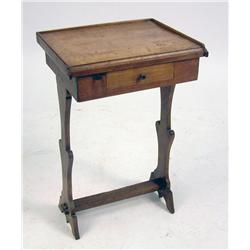 A CHERRYWOOD ONE DRAWER WORK TABLE