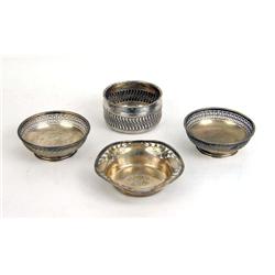 THREE STERLING SILVER CIRCULAR BONBON DISHES