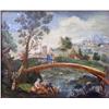 Image 2 : A LARGE VERRE EGLOMISE OF A BUCOLIC COUNTRY SCENE
