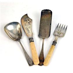 FOUR FLATWARE SERVING PIECES