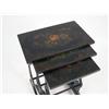 Image 2 : A SET OF THREE VICTORIAN PAINT-DECORATED NESTING TABLES