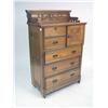 Image 1 : A VICTORIAN CARVED OAK TALL CHEST OF DRAWERS