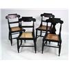 Image 1 : AN ASSEMBLED SET OF EIGHT LATE FEDERAL PAINT-DECORATED CANE-SEAT DINING CHAIRS