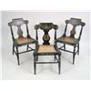 Image 1 : AN ASSEMBLED SET OF SIX LATE FEDERAL PAINT-DECORATED CANE-SEAT SIDE CHAIRS