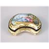 Image 1 : A GERMAN HAND-PAINTED AND METAL-MOUNTED KIDNEY-FORM PORCELAIN BOWL
