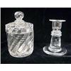 Image 2 : A STEUBEN COLORLESS GLASS TEARDROP CANDLESTICK
