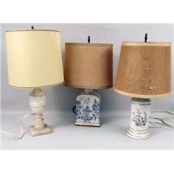 THREE SMALL TABLE LAMPS