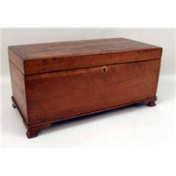 AN INLAID WALNUT DOCUMENT BOX