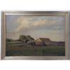 Image 1 : AN IMPRESSIONIST OIL ON BOARD OF A FARMHOUSE IN A LANDSCAPE, BY HOWARD RUSSELL BUTLER