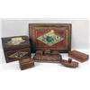 Image 1 : AN ASSEMBLED ITALIAN RENAISSANCE-STYLE STAMPED LEATHER AND GILT DESK SET