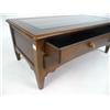 Image 2 : A CONTEMPORARY STAINED MAPLE VITRINE TABLE WITH DRAWERS
