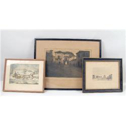 A DRYPOINT ETCHING, "PUERTA DE S. ANDREAS (SEGOVIA)", BY EDUARDO NAVARRO