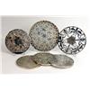 Image 1 : A GROUP OF FOUR WEBSTER STERLING SILVER OVERLAY ON GLASS CIRCULAR TRIVETS
