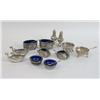 Image 1 : A GROUP OF SILVER SALT CELLARS AND SPOONS