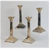 Image 1 : A SET OF FOUR ENGLISH SILVER WEIGHTED COLUMNAR CANDLESTICKS