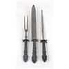 Image 1 : A STERLING SILVER-HANDLED THREE-PIECE CARVING SET