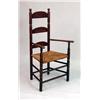 Image 1 : A TURNED ASH RUSH-SEAT LADDERBACK ARMCHAIR