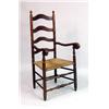 Image 1 : A TURNED MAPLE RUSH-SEAT LADDERBACK ARMCHAIR