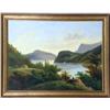 Image 1 : A FRAMED OIL ON CANVAS OF A BUCOLIC RIVERSCAPE