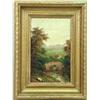 Image 1 : A FRAMED OIL ON BOARD OF A BUCOLIC LANDSCAPE
