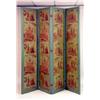 Image 1 : A GREEN-PAINTED STENCIL-DECORATED FOUR-PANEL SCREEN