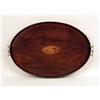 Image 1 : A MAHOGANY INLAID DOUBLE-BRASS-HANDLED OVAL TRAY IN THE BALTIMORE TRADITION