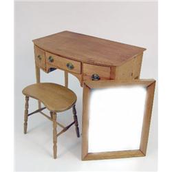 A FEDERAL-STYLE PINE BOWFRONT DRESSING TABLE
