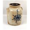 Image 1 : A SALT-GLAZED COBALT BLUE FLOWER-DECORATED STONEWARE CROCK