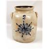 Image 3 : A SALT-GLAZED COBALT BLUE FLOWER-DECORATED STONEWARE CROCK