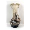 Image 1 : A POLYCHROME-DECORATED DOUBLE-HANDLED FIGURAL PORCELAIN VASE