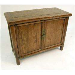 A CHINESE FIGURED HARDWOOD SIDE CABINET