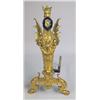 Image 2 : A PAIR OF HIGHLY ORNATE GILT METAL GRYPHON-AND SNAKE-HOOP-FORM ANDIRONS