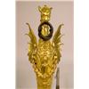 Image 3 : A PAIR OF HIGHLY ORNATE GILT METAL GRYPHON-AND SNAKE-HOOP-FORM ANDIRONS