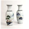 Image 1 : A PAIR OF PAINTED CHINESE VASES
