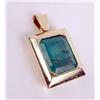 Image 2 : A 14K YELLOW GOLD MOUNTED RECTANGULAR EMERALD PENDANT