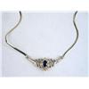 Image 1 : A 14K YELLOW GOLD, SAPPHIRE AND DIAMOND NECKLACE