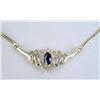 Image 2 : A 14K YELLOW GOLD, SAPPHIRE AND DIAMOND NECKLACE