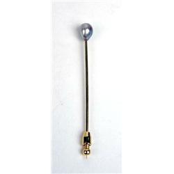 A TIFFANY &amp; CO 14K WHITE GOLD AND GRAY PEARL STICK PIN