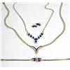 Image 1 : A 14K YELLOW GOLD, DIAMOND AND RUBY NECKLACE AND BRACELET SUITE