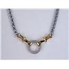 Image 2 : A STERLING SILVER 14Y YELLOW GOLD AND DIAMOND NECKLACE
