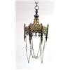 Image 1 : A VICTORIAN GLASS-MOUNTED BRASS GOTHIC REVIVAL CHANDELIER