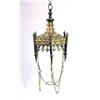 Image 2 : A VICTORIAN GLASS-MOUNTED BRASS GOTHIC REVIVAL CHANDELIER