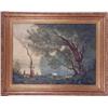 Image 1 : A FRAMED OIL ON BOARD OF A BARBIZON-STYLE LANDSCAPE